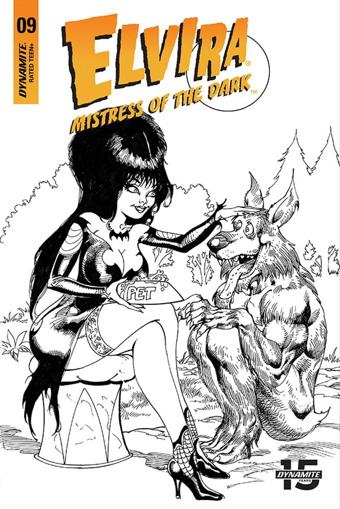 Elvira Mistress Of The Dark Vol 2 #9 Cover H Incentive Roberto Castro Black & White Cover