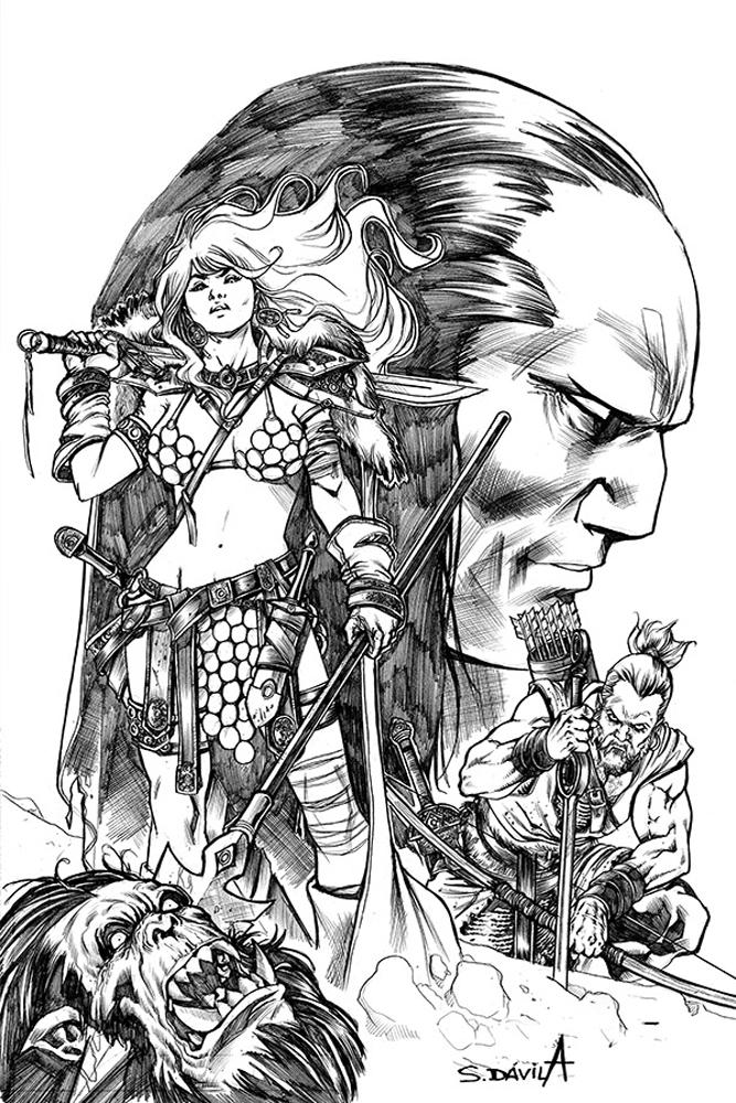 Red Sonja Birth Of The She-Devil #4 Cover E Incentive Sergio Davila Black & White Virgin Cover