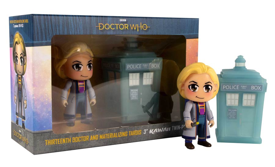 Doctor Who Titans 13th Doctor & Materializing TARDIS 3-Inch Con Exclusive 2-Pack Vinyl Figure