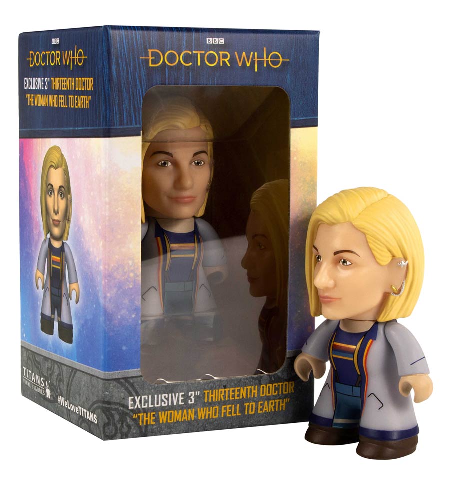 Doctor Who Titans 13th Doctor Blue Longcoat 3-Inch Con Exclusive Vinyl Figure