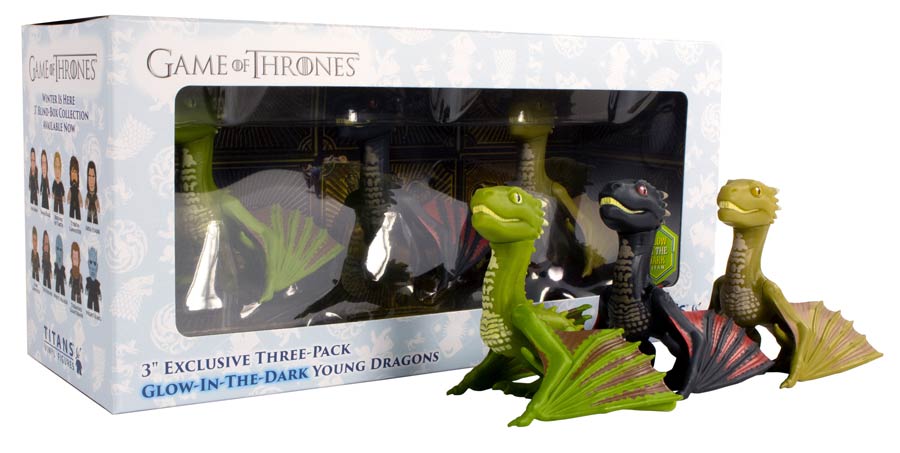 Game Of Thrones Titans Young Dragons 3-Inch Con Exclusive 3-Pack Vinyl Figure Set