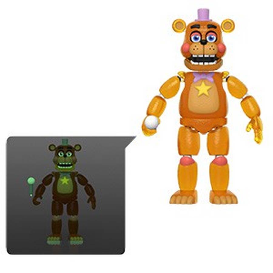 Five Nights At Freddys Pizza Simulator Rockstar Freddy Translucent Glow-In-The-Dark Action Figure