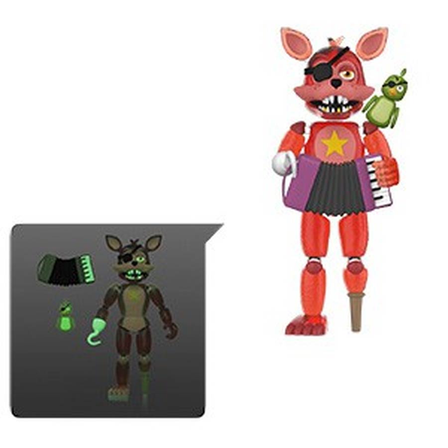 Five Nights At Freddys Pizza Simulator Rockstar Foxy Translucent Glow-In-The-Dark Action Figure