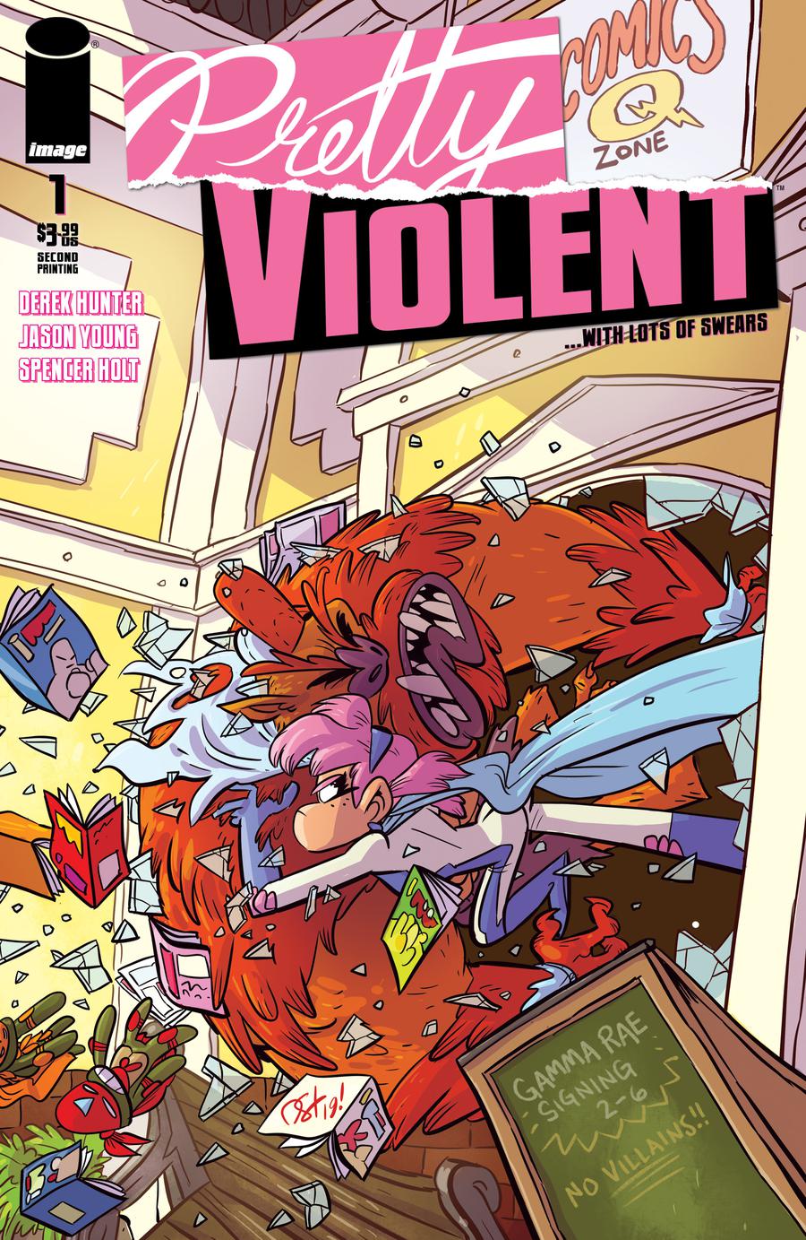 Pretty Violent #1 Cover C 2nd Ptg Variant Derek Hunter Cover
