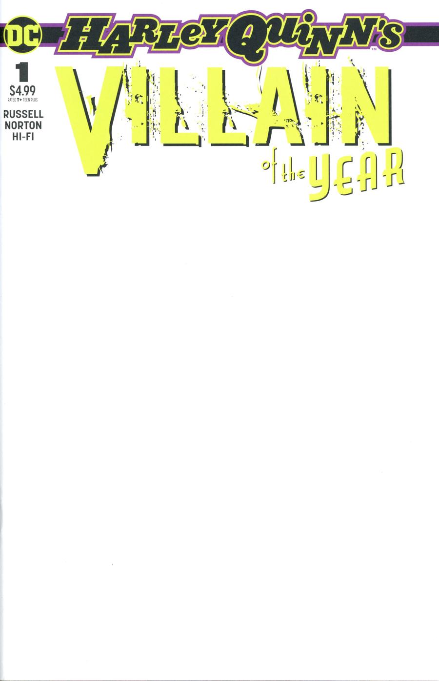 Harley Quinn Villain Of The Year #1 Cover B Variant Blank Cover