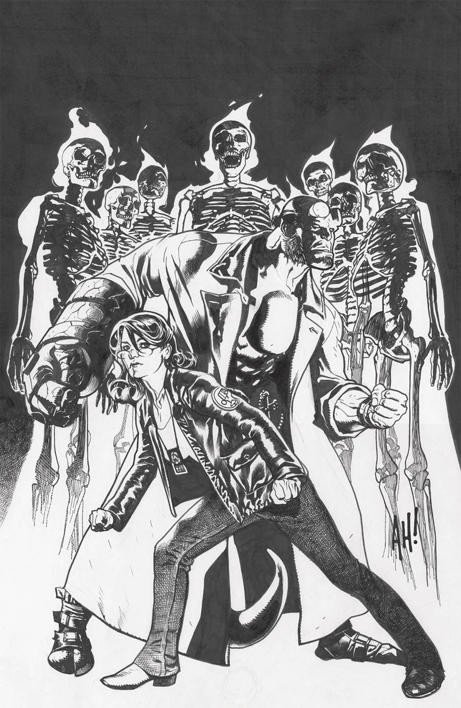 Hellboy And The BPRD Seven Wives Club Cover C Variant Adam Hughes Black & White Cover