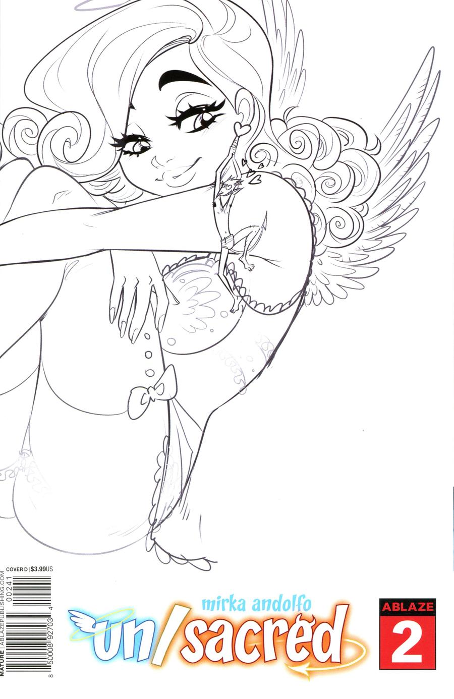 Mirka Andolfos Unsacred #2 Cover D Variant Mirka Andolfo Lingerie Angelina Black & White Cover