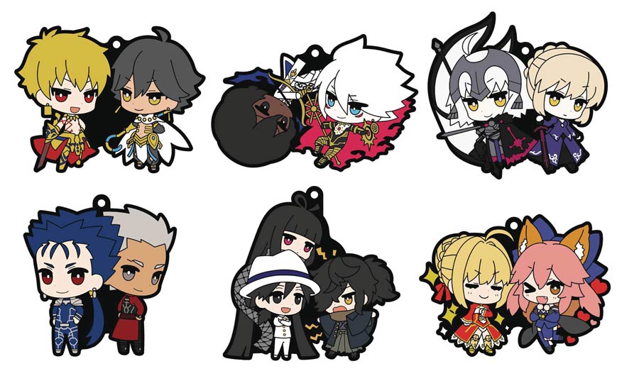 Fate/Grand Order Rubber Mascot Buddy Collection 6-Piece Display