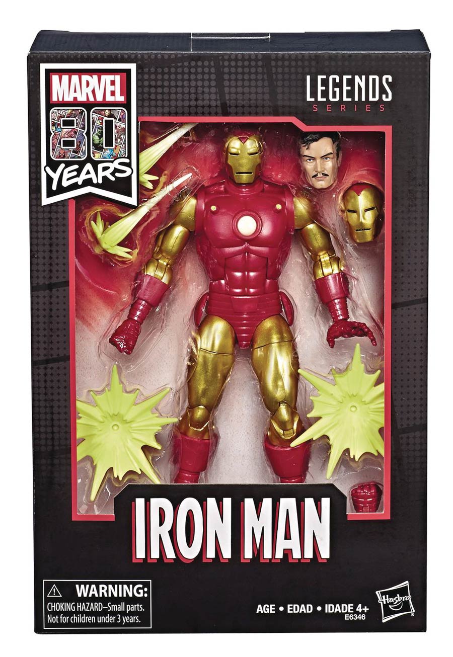 Marvel Legends 80th Anniversary Comic Iron Man 6-Inch Action Figure Set Case