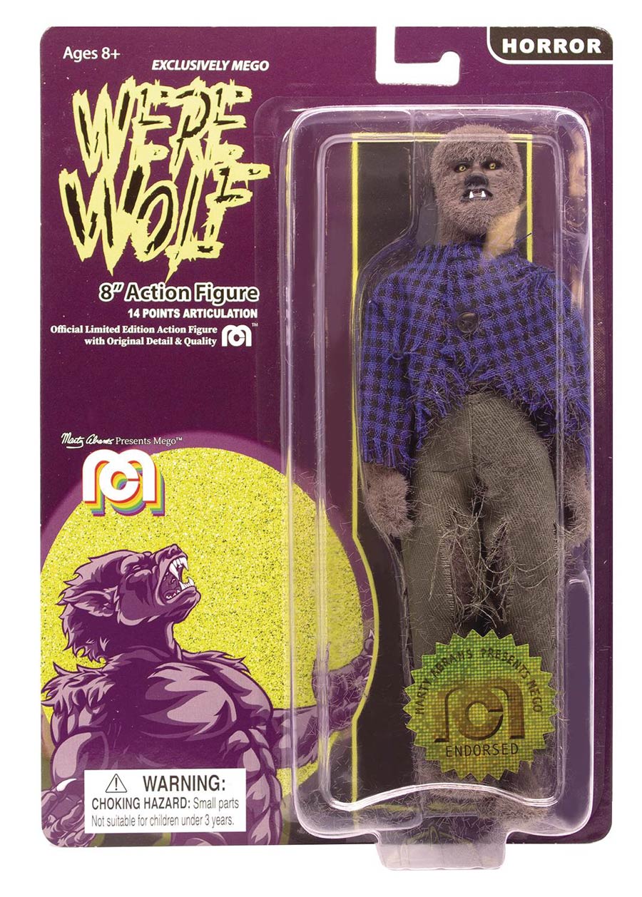 Mego Horror Wave 6 8-Inch Action Figure - Werewolf (Flocked)