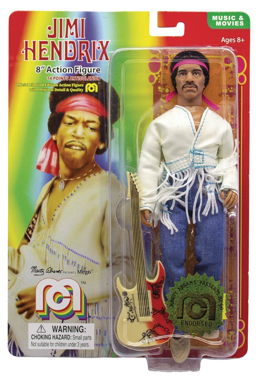 Mego Legends Wave 6 Jimi Hendrix Woodstock Flocked 8-Inch Action Figure