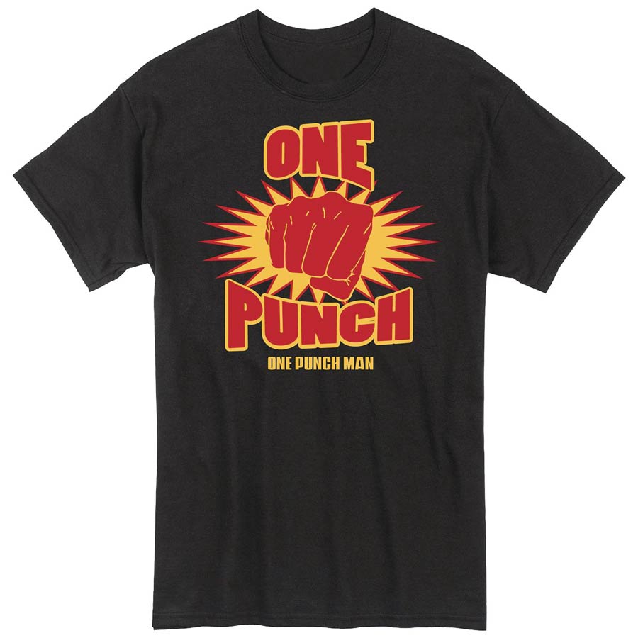 One-Punch Man Punch Logo Black T-Shirt Large