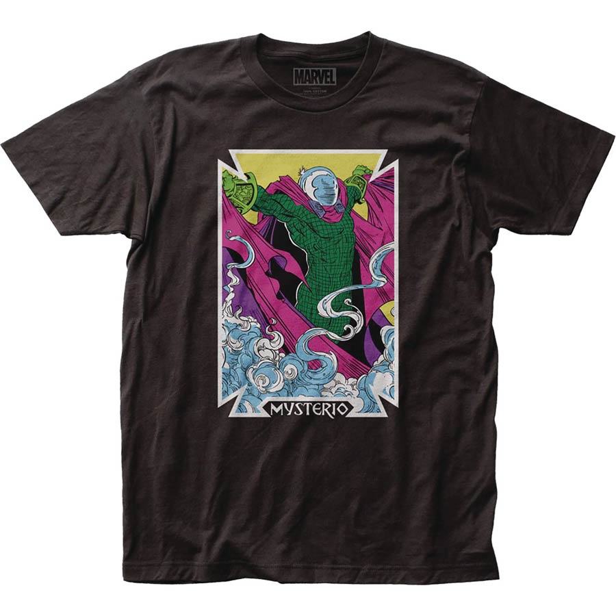 Spider-Man Mysterio Card Black T-Shirt Large