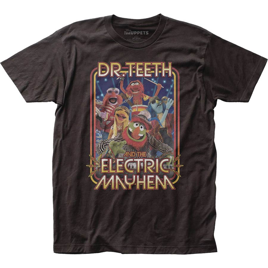 Muppets Dr Teeth And The Electric Mayhem Black T-Shirt Large