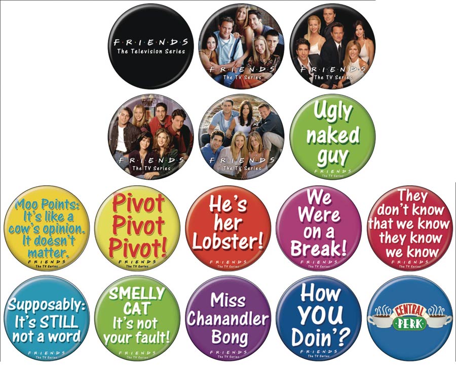 Friends Button 144-Piece Display