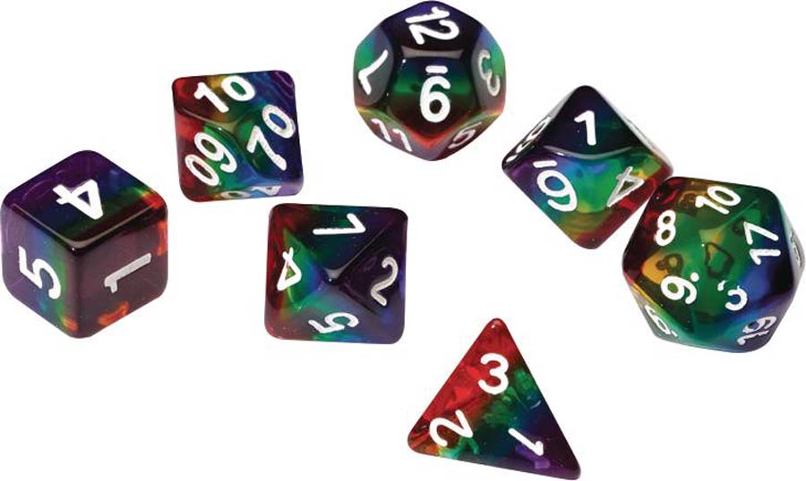 Sirius Basic Dice Set - Rainbow Translucent Resin