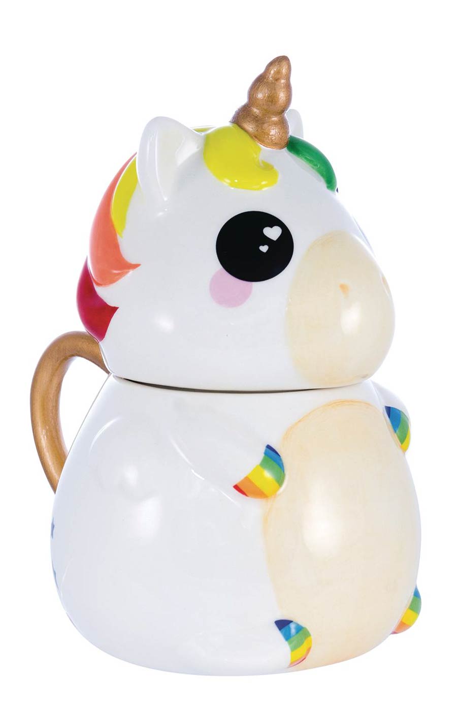 Unicorn With Rainbow Hair Figural Mug With Lid
