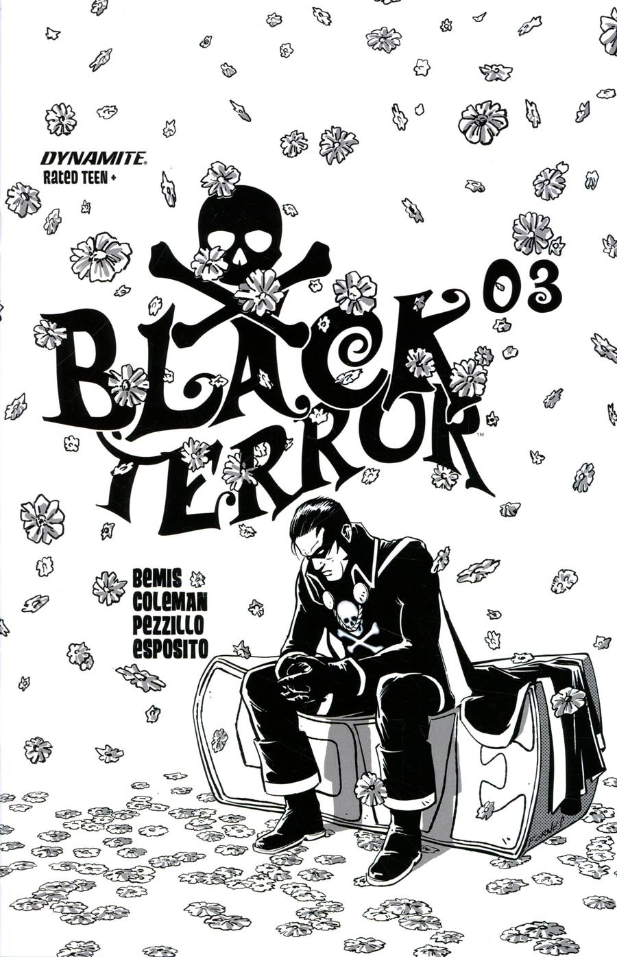 Black Terror Vol 4 #3 Cover F Incentive Jorge Fornes Black & White Cover