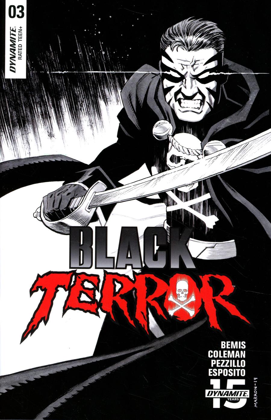 Black Terror Vol 4 #3 Cover G Incentive Eoin Marron Black & White Cover