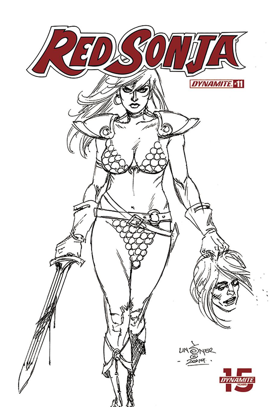 Red Sonja Vol 8 #11 Cover M Incentive Joseph Michael Linsner Black & White Cover