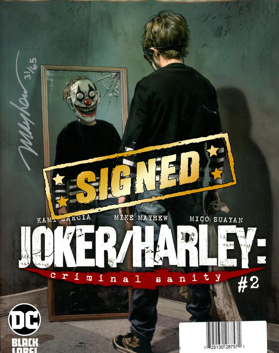Joker Harley Criminal Sanity #2 Cover C DF Variant Mike Mayhew Cover Signed By Mike Mayhew