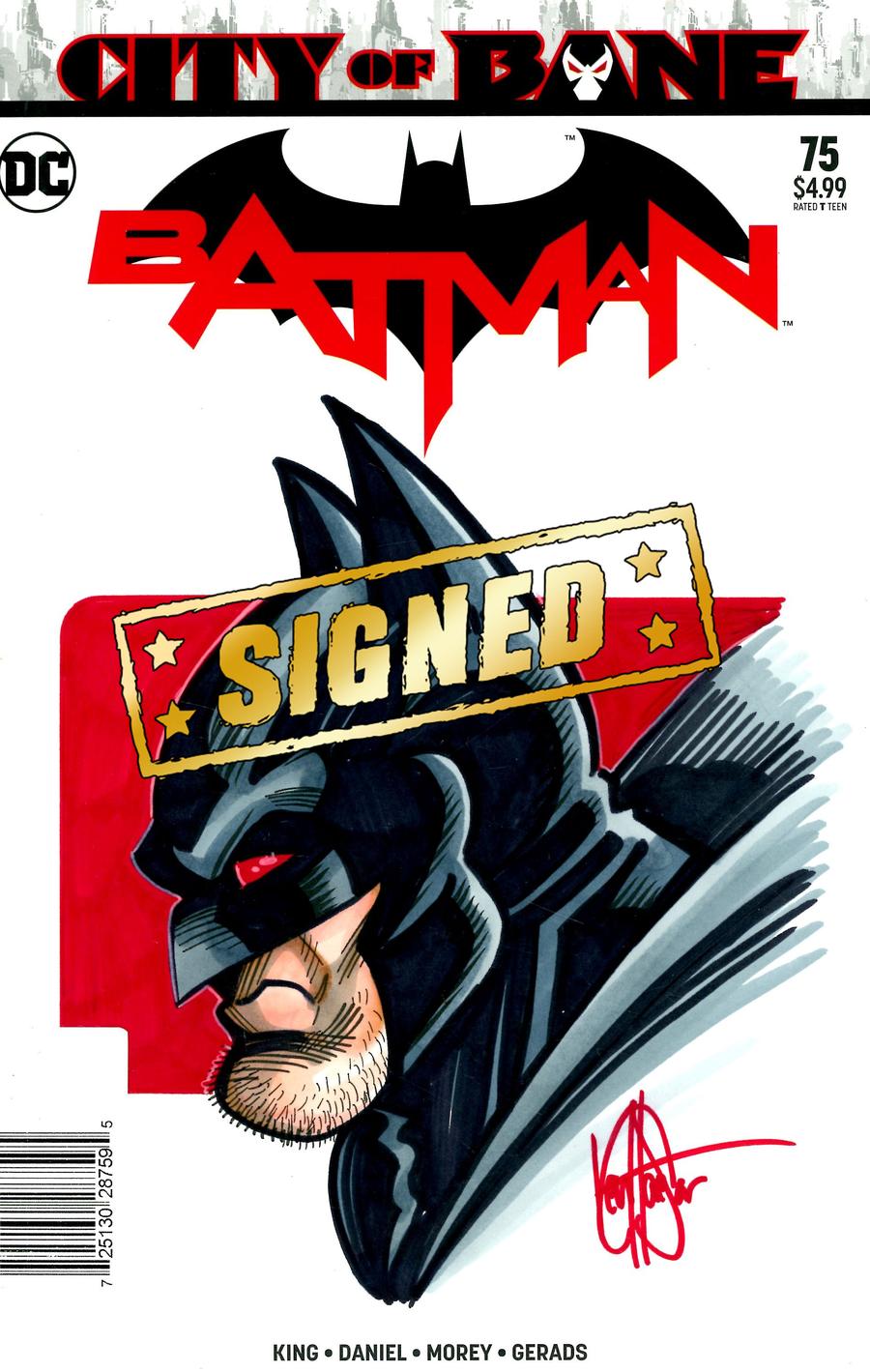 Batman Vol 3 #75 Cover I DF Signed & Remarked With A Thomas Wayne Batman Sketch By Ken Haeser