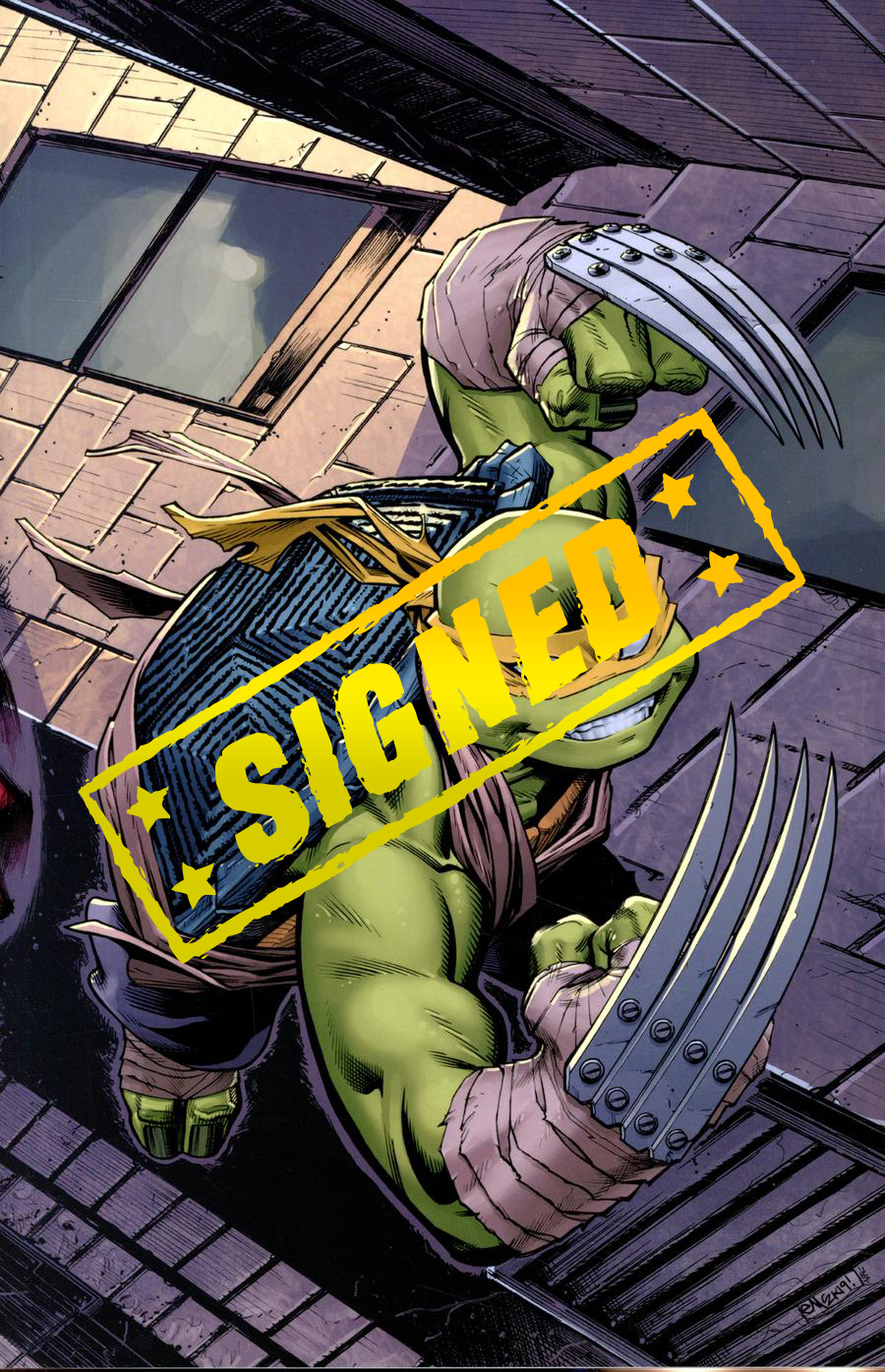 Teenage Mutant Ninja Turtles Vol 5 #100  Midtown Exclusive Cover E Ed McGuinness Wraparound Jennika Virgin Variant Cover Signed By Ed McGuinness
