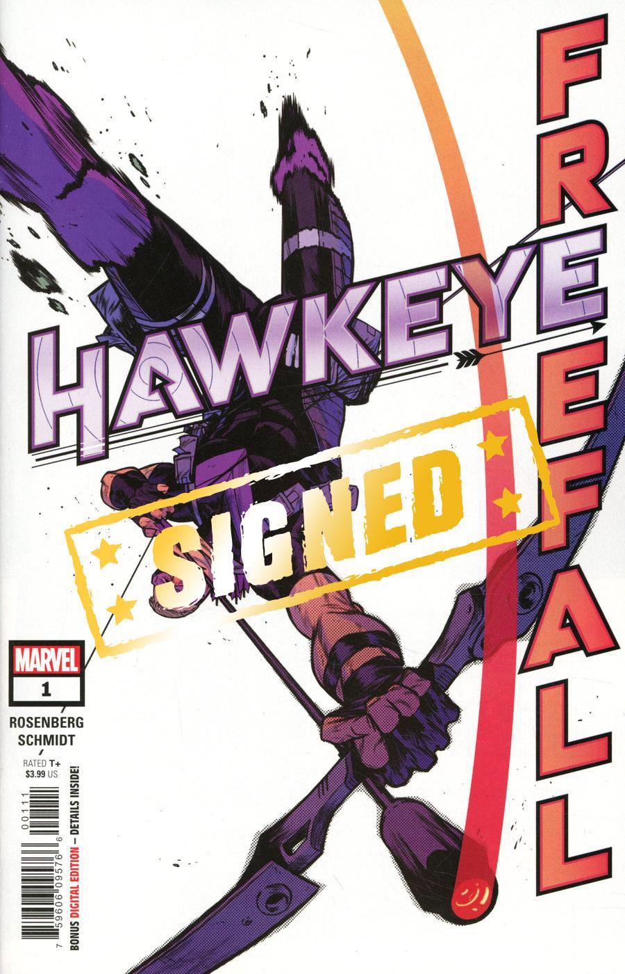 Hawkeye Freefall #1 Cover E Regular Kim Jacinto Cover Signed By Matthew Rosenberg