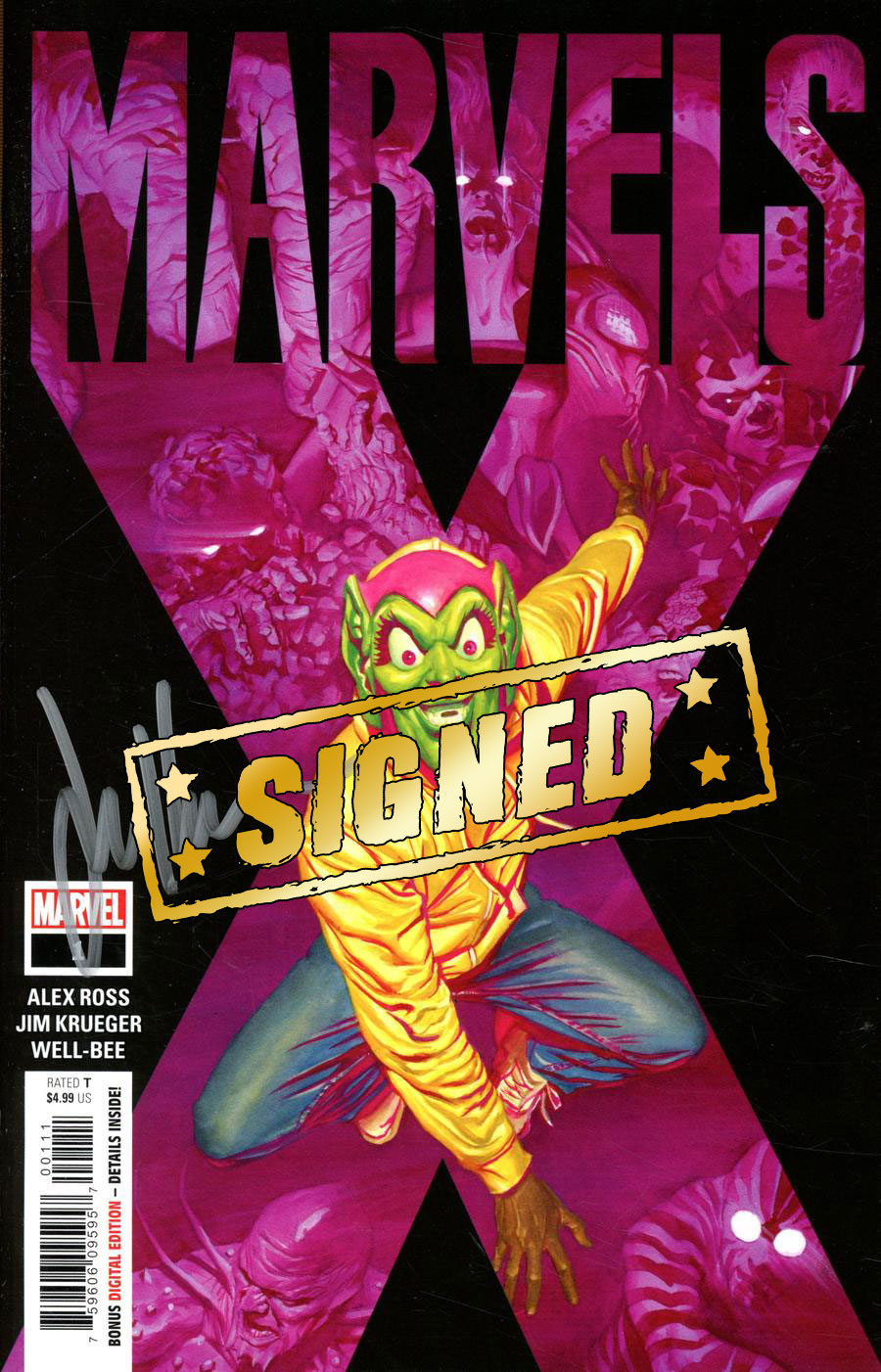 Marvels X #1 Cover H Regular Alex Ross Cover Signed By Jim Krueger