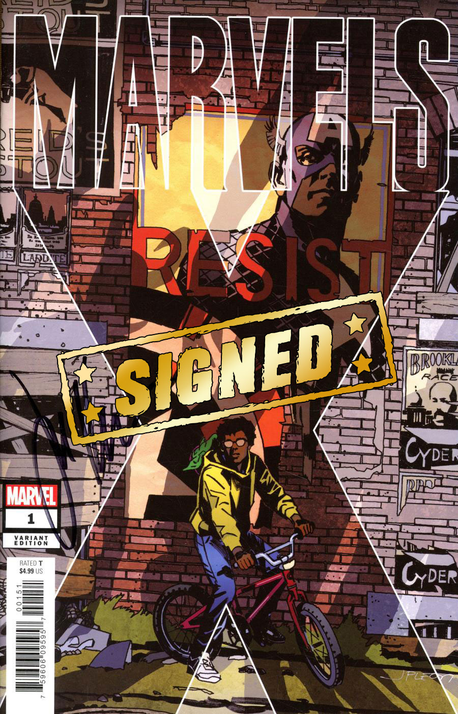 Marvels X #1 Cover I Variant John Paul Leon Party Cover Signed By Jim Krueger