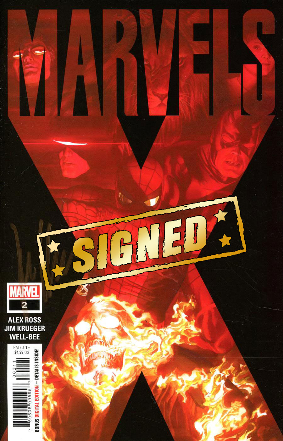 Marvels X #2 Cover C Regular Alex Ross Cover Signed By Jim Krueger