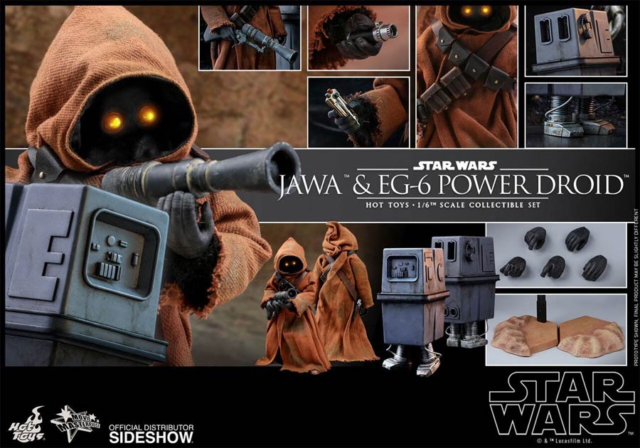 Star Wars A New Hope Jawa And EG-6 Power Droid Sixth Scale Figure Set