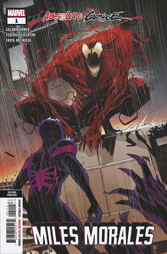 Absolute Carnage Miles Morales #1 Cover G 2nd Ptg Variant Federico Vincentini Cover
