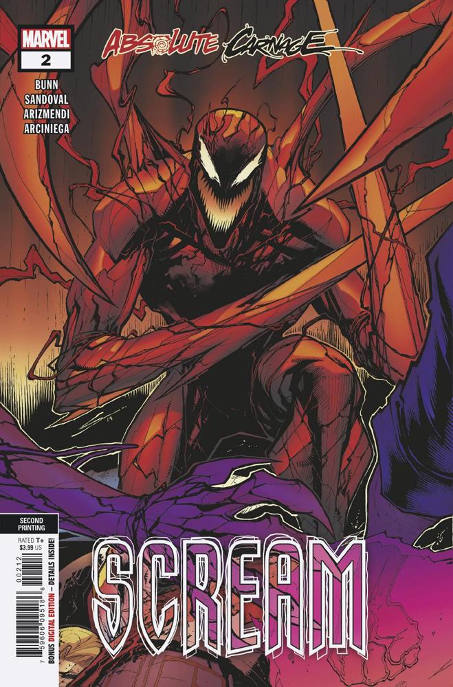 Absolute Carnage Scream #2 Cover D 2nd Ptg Variant Gerardo Sandoval Cover