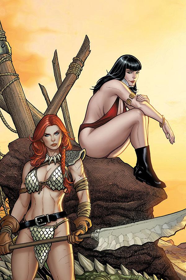 Vampirella Red Sonja #2 Cover K Incentive Frank Cho Sneak Peek Virgin Variant Cover