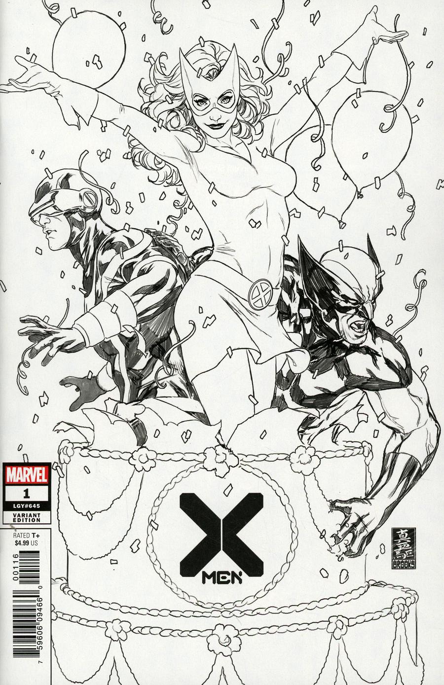 X-Men Vol 5 #1 Cover L Incentive Mark Brooks Party Sketch Cover (Dawn Of X Tie-In)