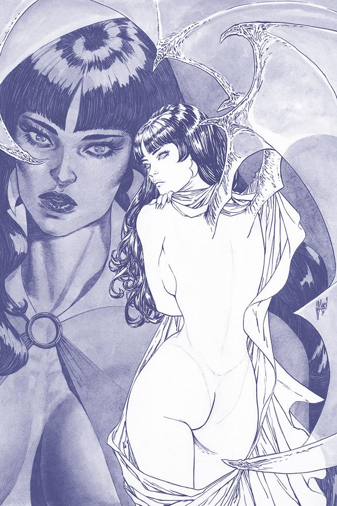 Vampirella Vol 8 #4 Cover J Incentive Guillem March Black & White Tint Virgin Cover