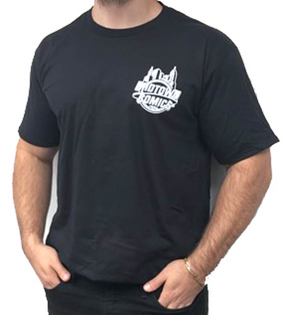 Midtown Comics White Logo Mens Black T-Shirt Large