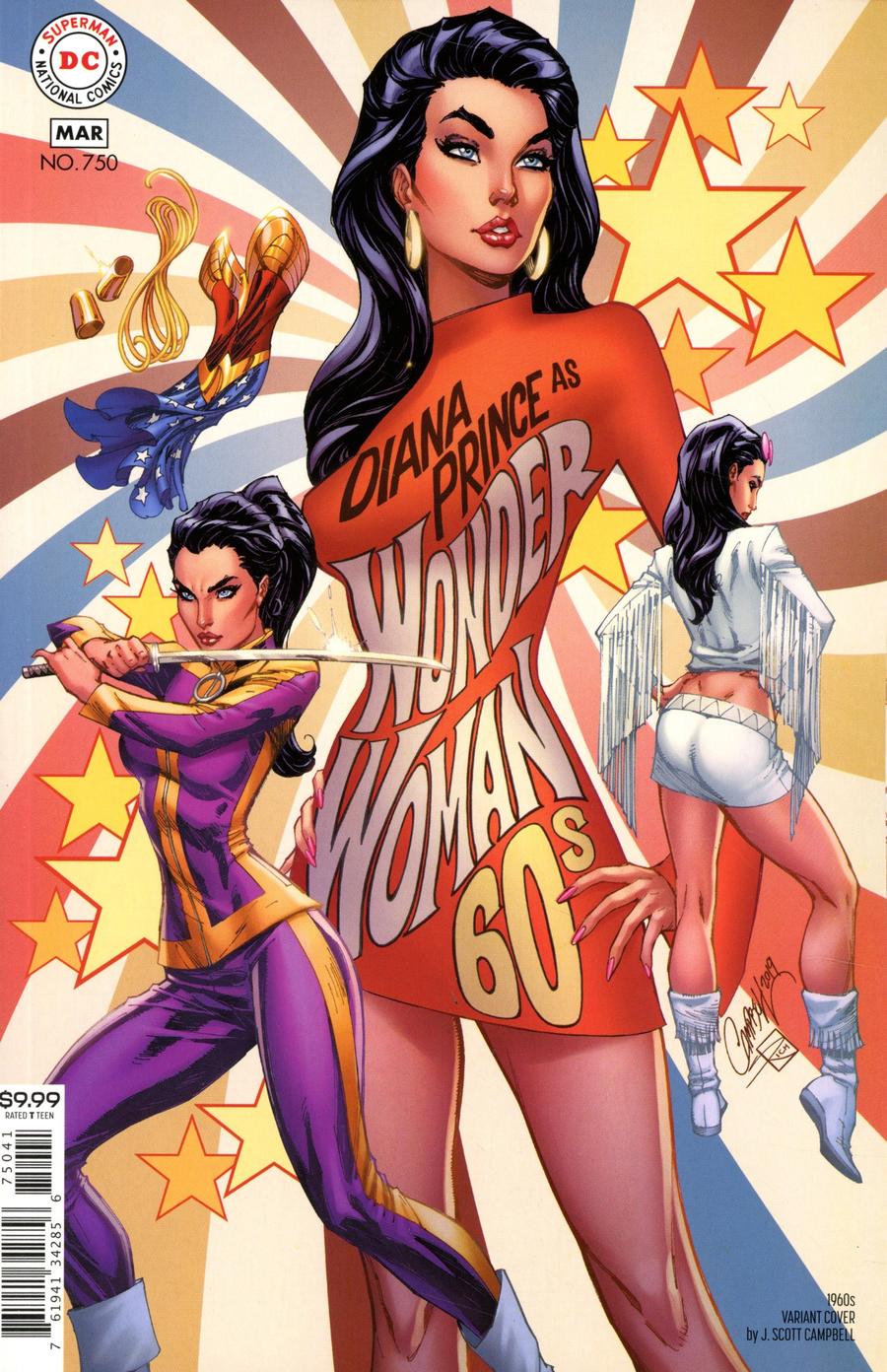 Wonder Woman Vol 5 #750 Cover D Variant J Scott Campbell 1960s Cover