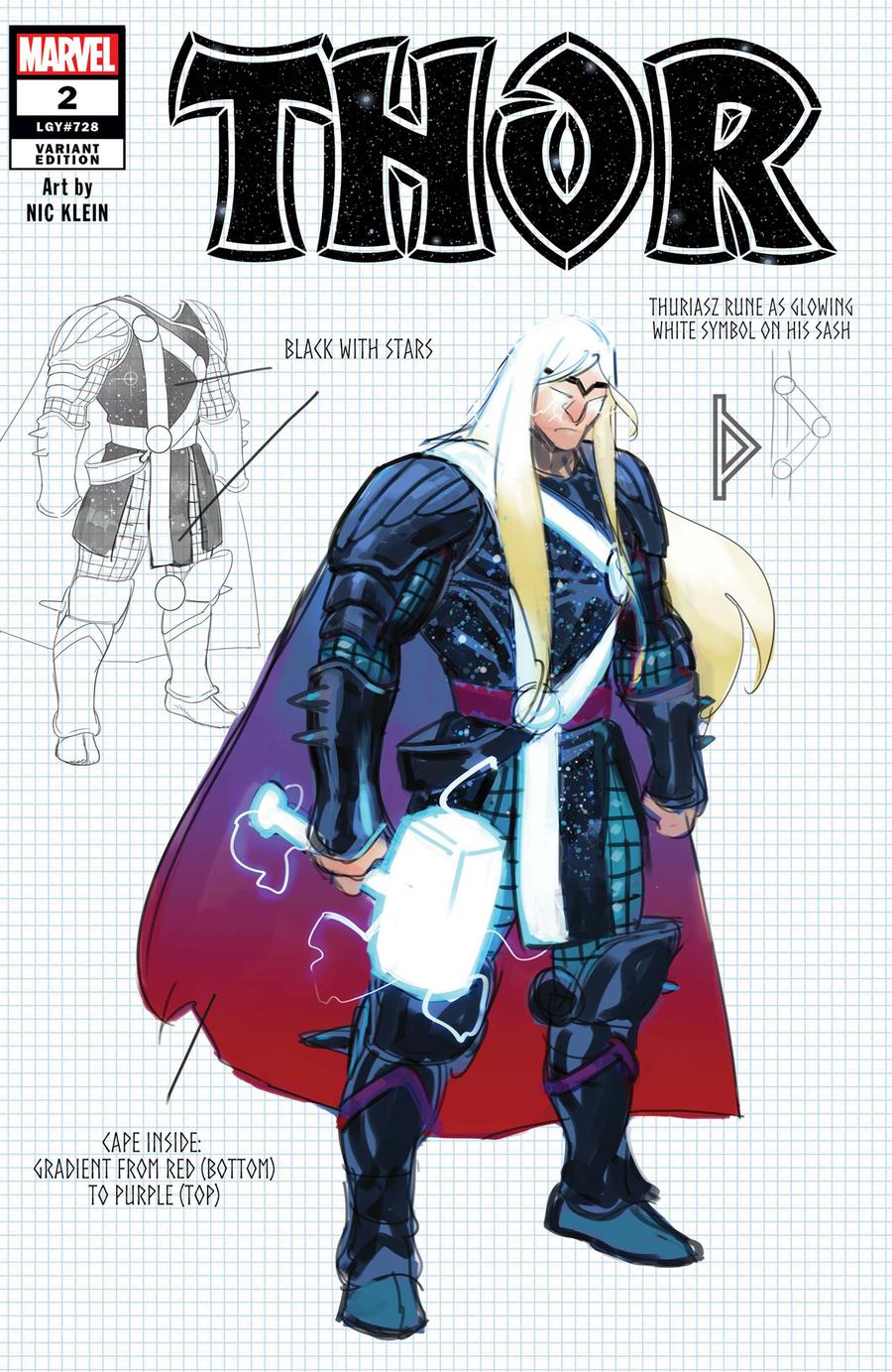 Thor Vol 6 #2 Cover B Variant Nic Klein Design Cover