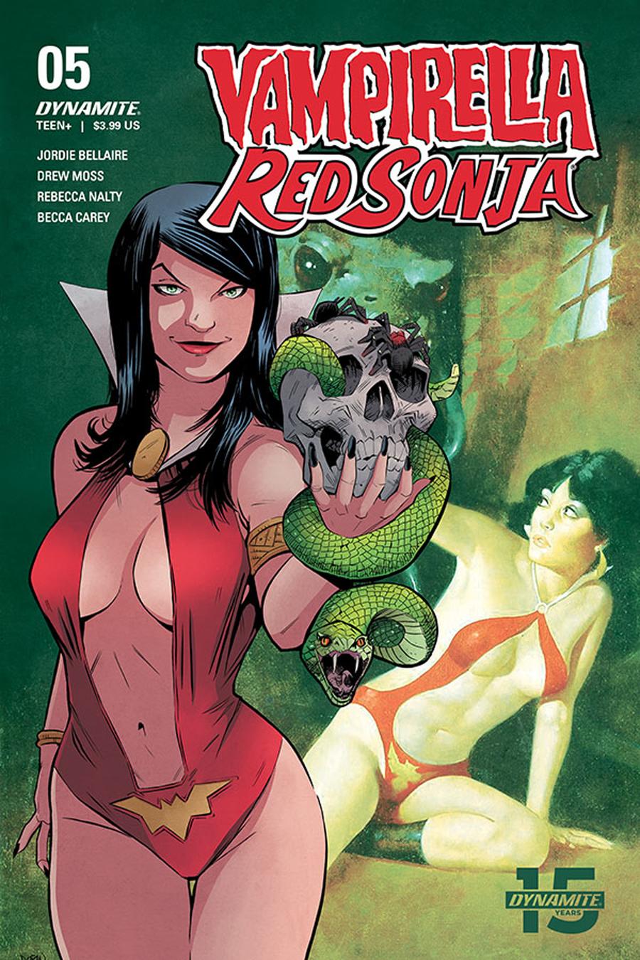 Vampirella Red Sonja #5 Cover F Variant Drew Moss Then And Now Cover