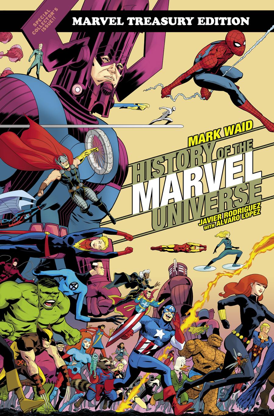 History Of The Marvel Universe Treasury Edition TP Direct Market Javier Rodriguez Cover