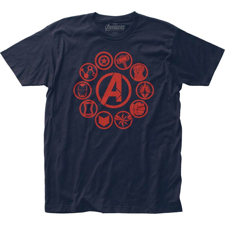 Avengers Endgame Icons Navy T-Shirt Large