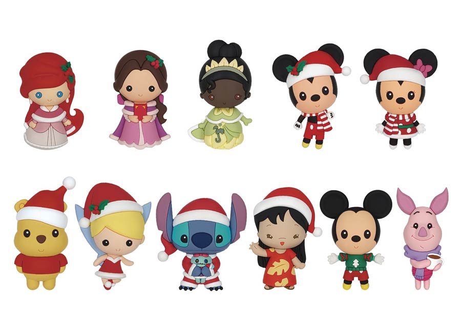 Disney Christmas 3D Foam Bag Clip Blind Mystery Box 24-Piece Display - RESOLICITED