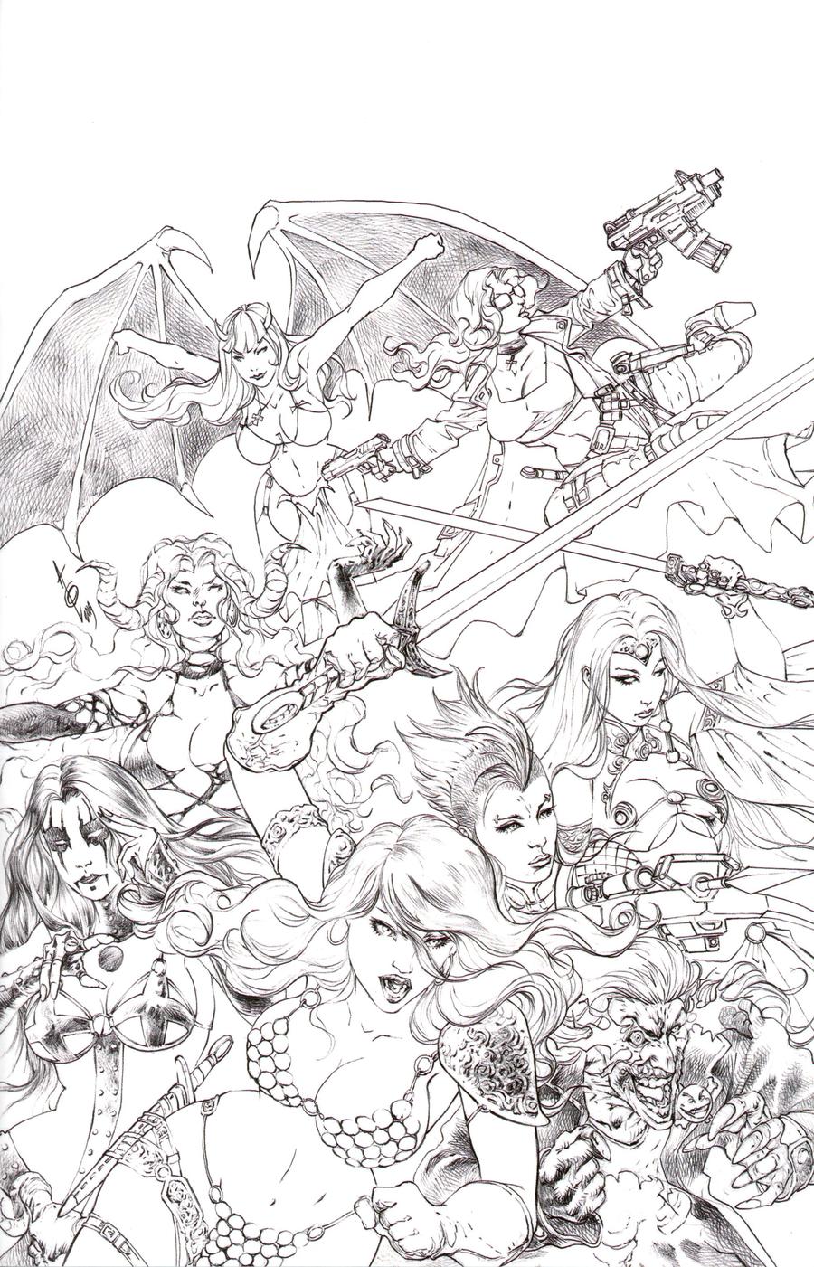 Red Sonja Age Of Chaos #1 Cover U Incentive Alan Quah Sketch Virgin Cover