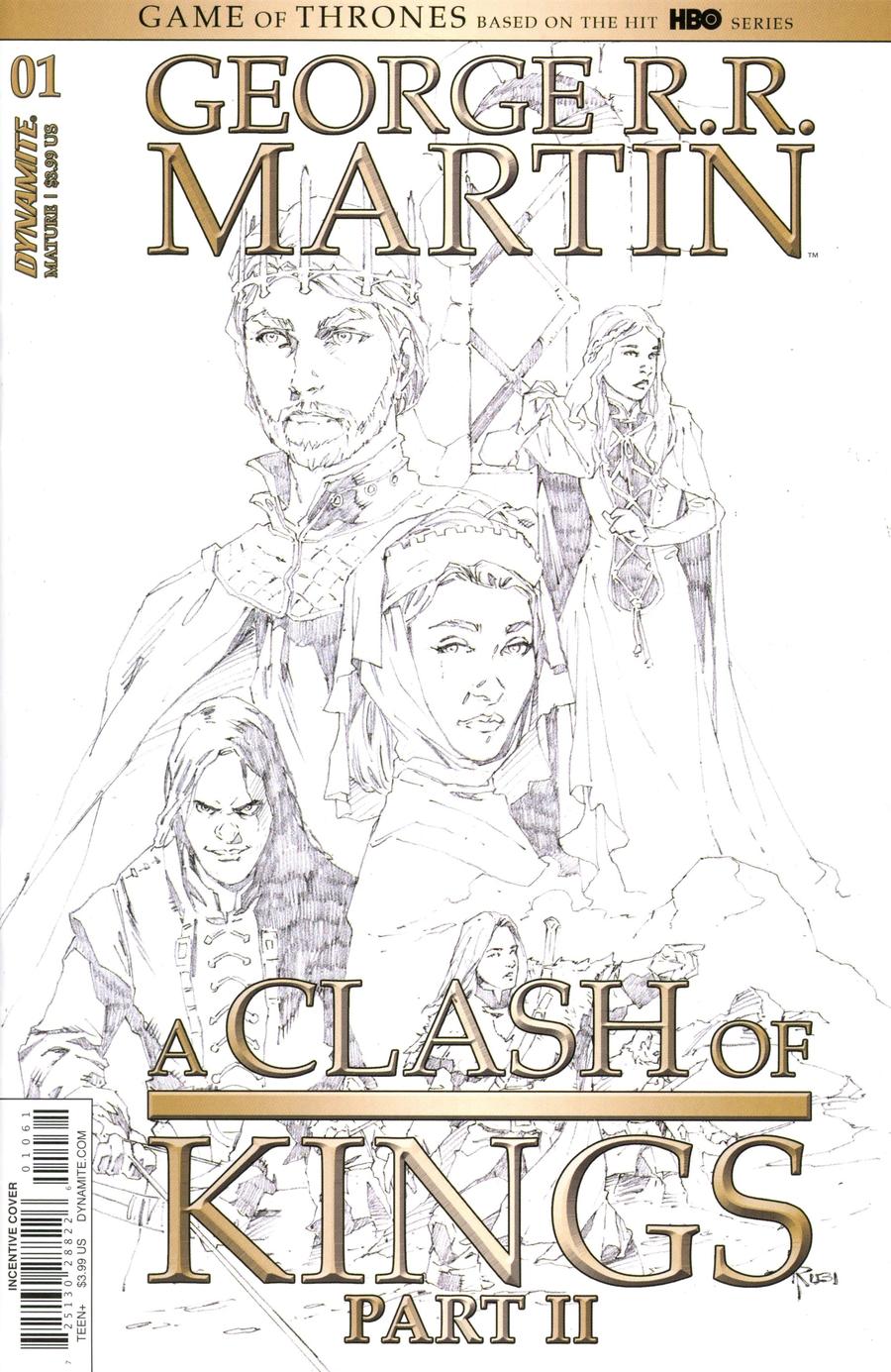 Game Of Thrones Clash Of Kings Vol 2 #1 Cover F Incentive Mel Rubi Black & White Cover