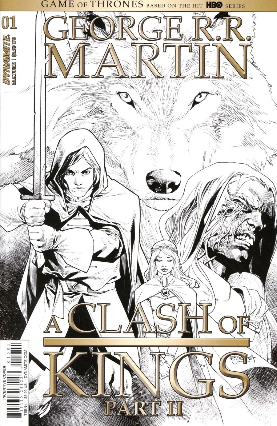 Game Of Thrones Clash Of Kings Vol 2 #1 Cover H Incentive Stephen Segovia Black & White Cover