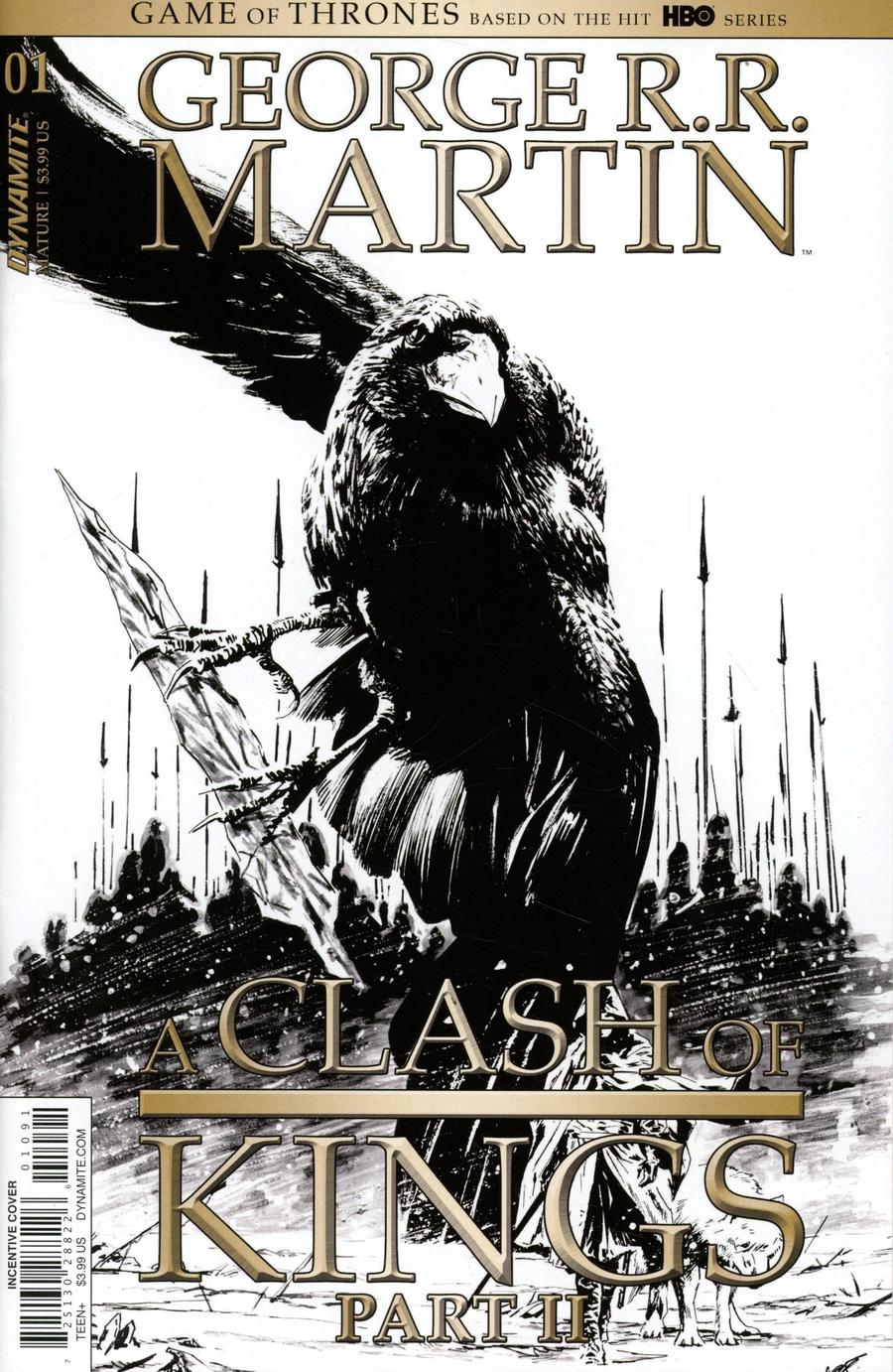 Game Of Thrones Clash Of Kings Vol 2 #1 Cover I Incentive Butch Guice Black & White Cover