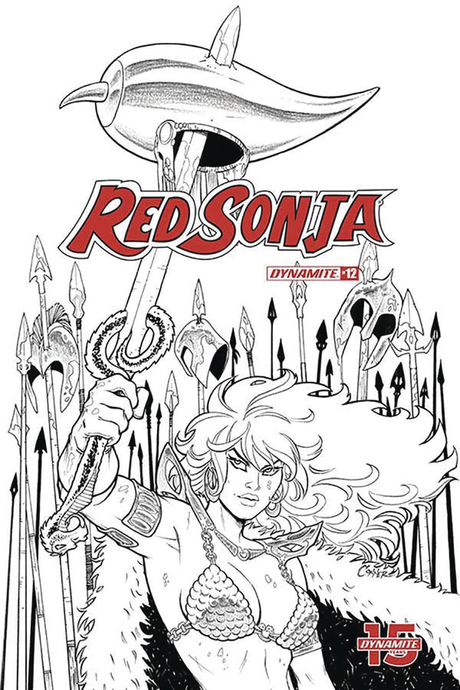Red Sonja Vol 8 #12 Cover J Incentive Amanda Conner Black & White Cover