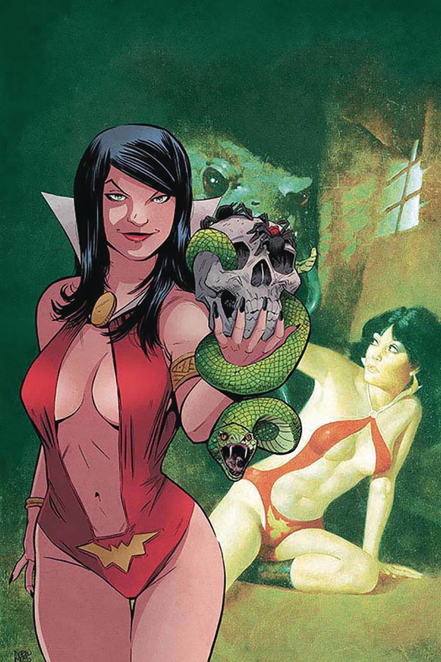 Vampirella Red Sonja #5 Cover O Incentive Drew Moss Then And Now Virgin Cover